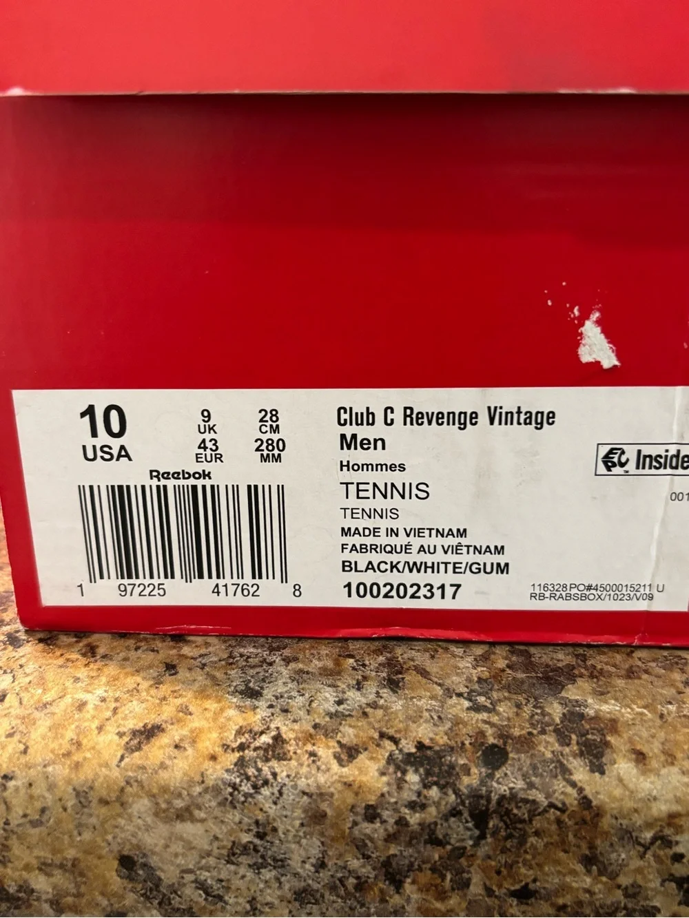 Reebok side rubber